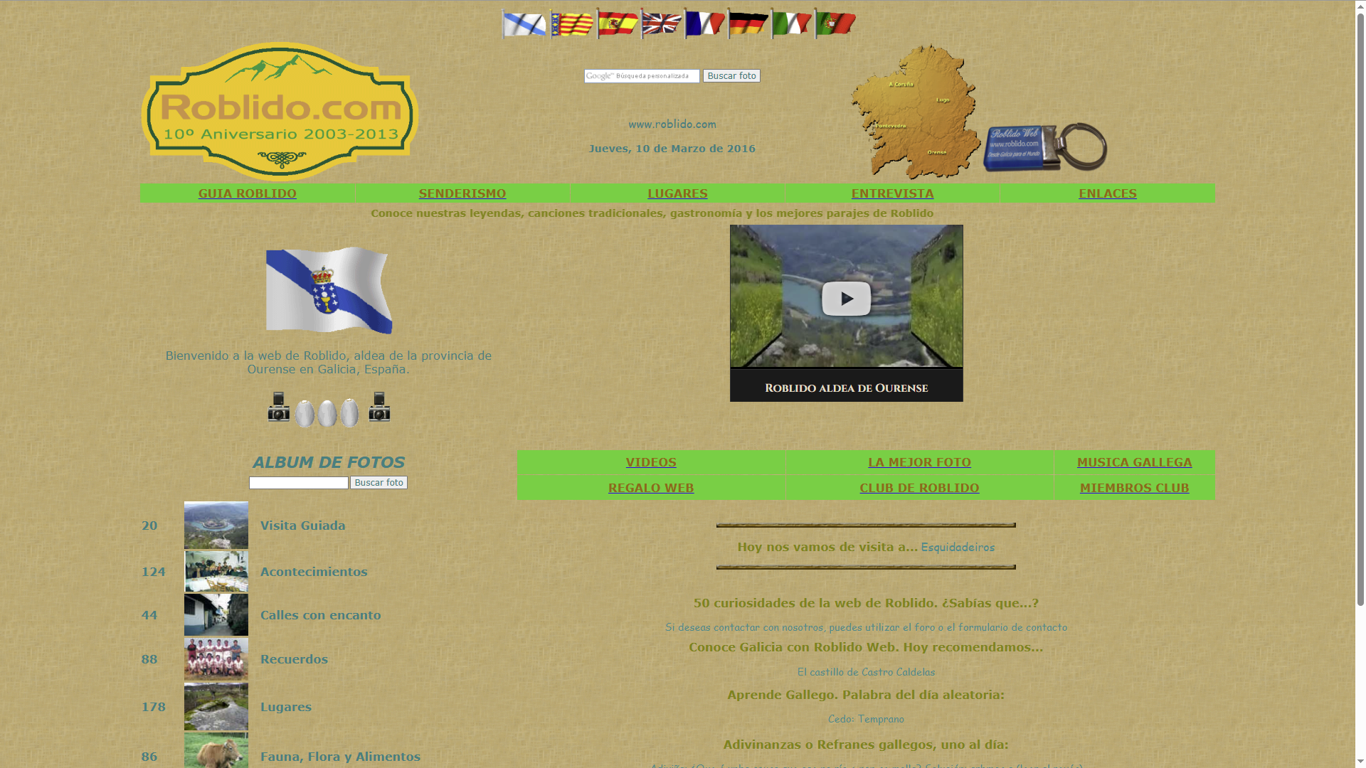 Web de Roblido en 2016